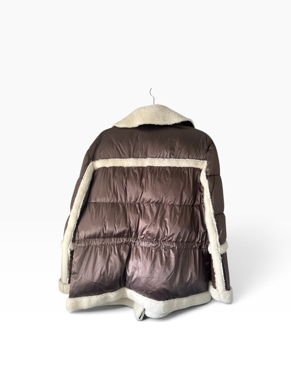 Noize Brown and Ivory Teddy Aviator Jacket - Picture 7 of 7